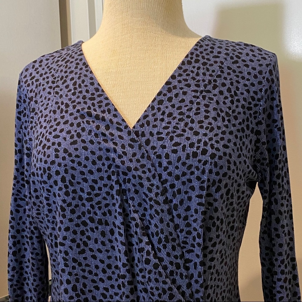 Lisa Rinna V-Neck Pleat Longsleeve Top - Picture 8 of 13